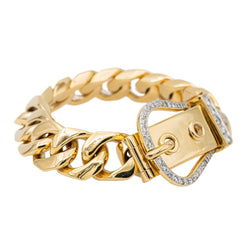 Bracelet Manchette ceinture en or jaune et iamant - Castafiore