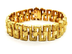 Bracelet Manchette frise grecque en or jaune - Castafiore