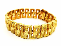 Bracelet Manchette frise grecque en or jaune - Castafiore