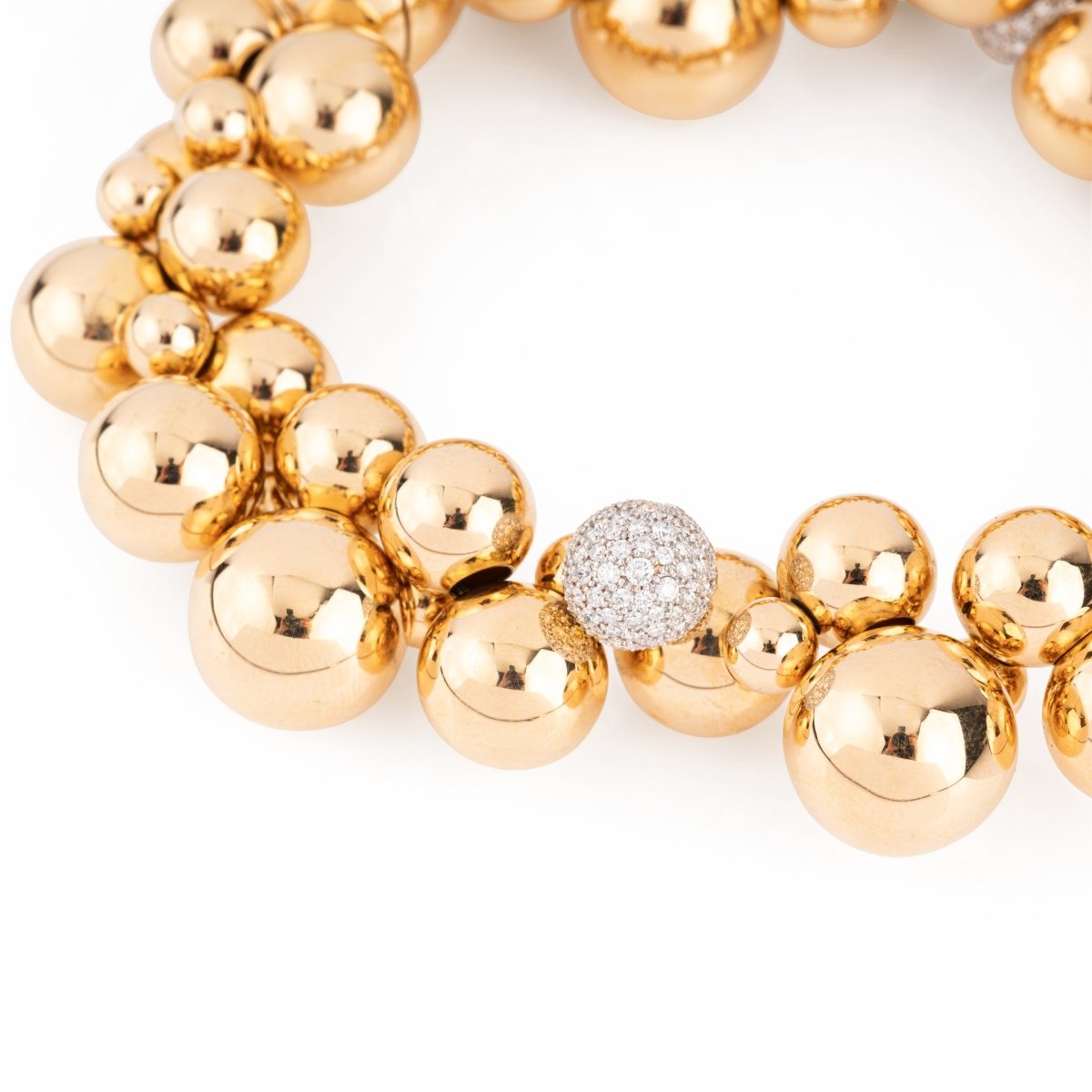 Bracelet Souple MARINA B Atomo en or jaune et diamants