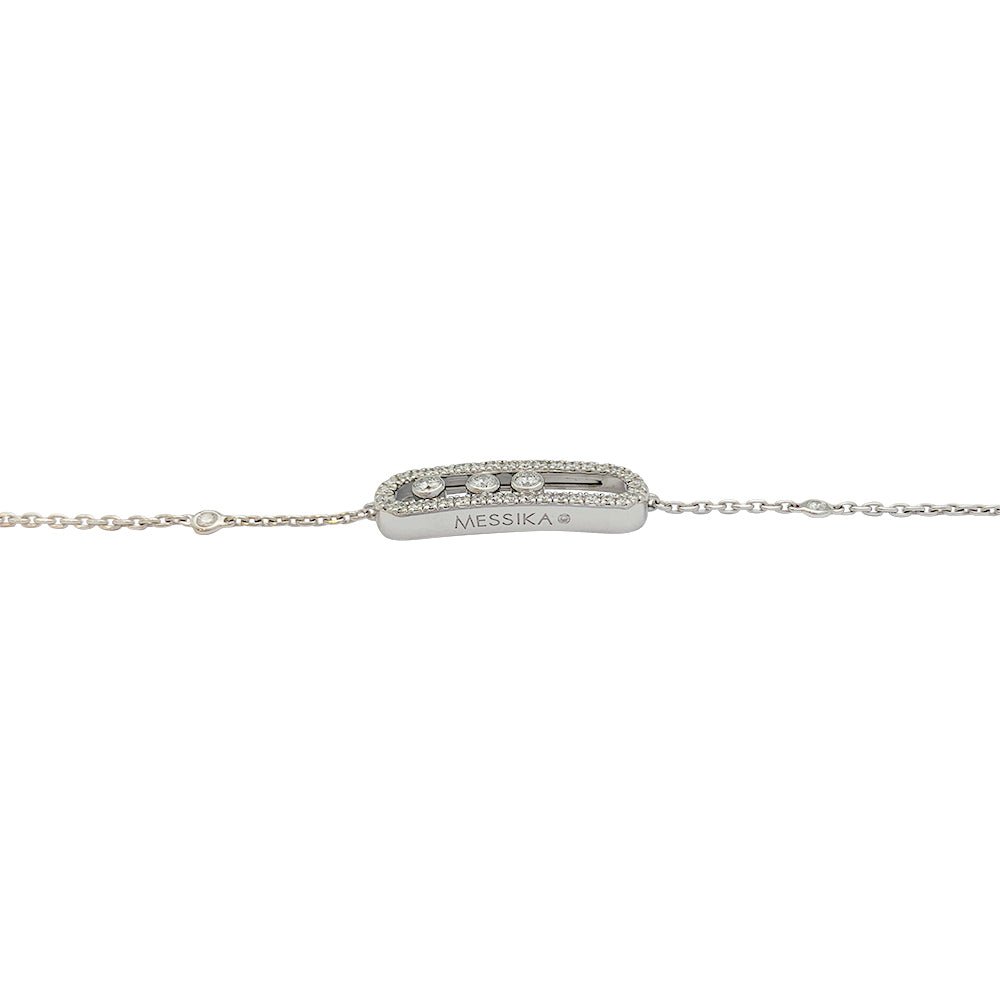 Bracelet Messika, "Baby Move Pavé", or blanc diamants - Castafiore