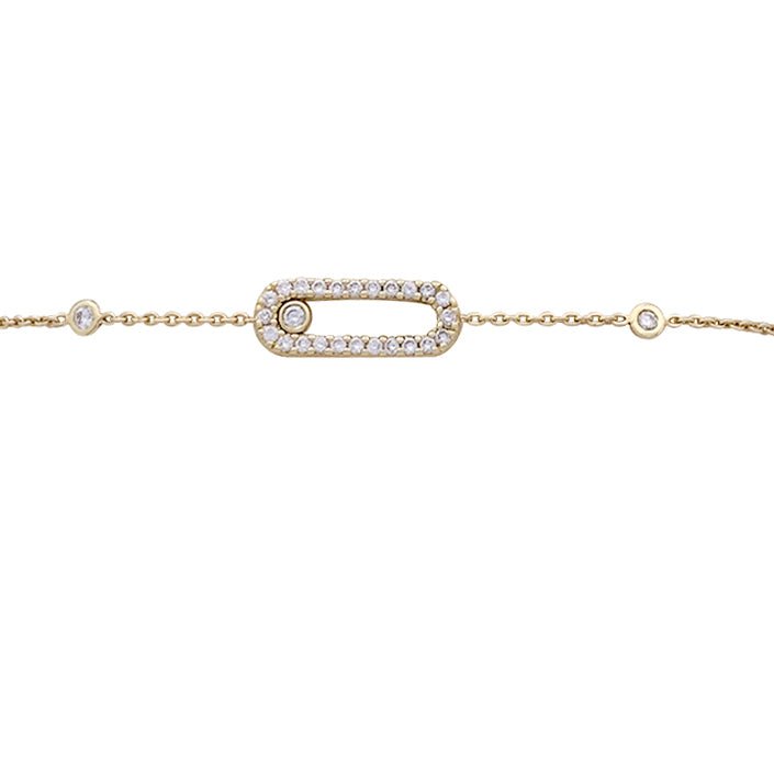 Bracelet Messika, "Move Uno Pavé", or jaune et diamants. - Castafiore