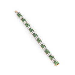 Bracelet Or et Platine, diamants et émeraudes - Castafiore