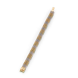 Bracelet Or et Platine, diamants et émeraudes - Castafiore