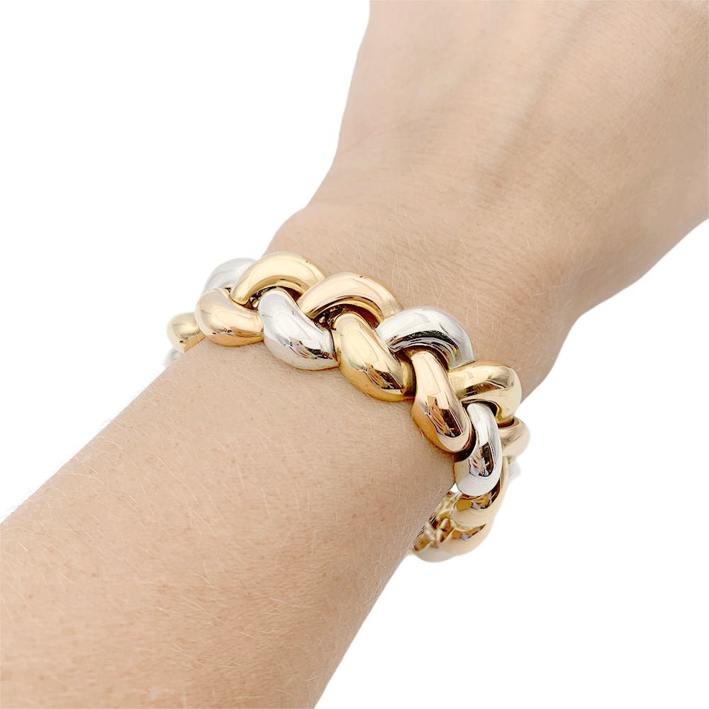 Bracelet POIRAY "Tresse" trois ors - Castafiore