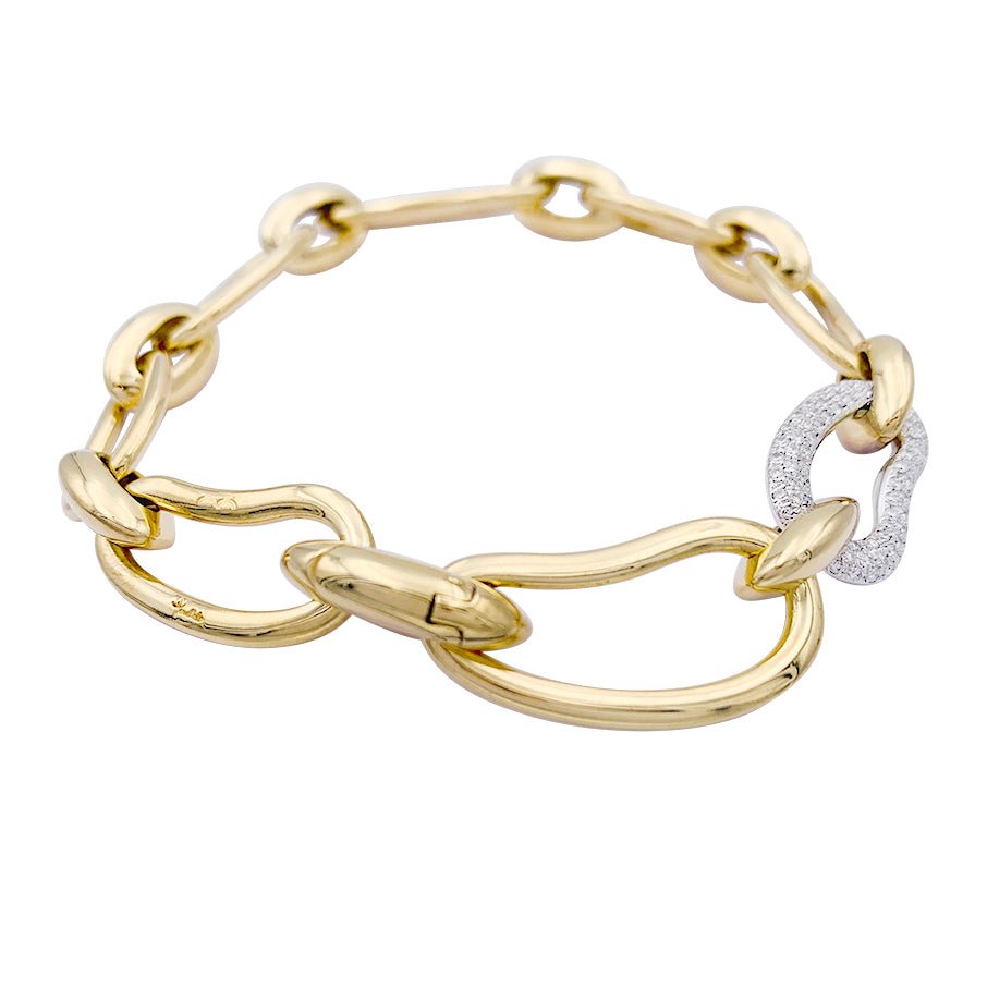 Bracelet POMELLATO "Paisley" en or jaune, or blanc et diamants. - Castafiore