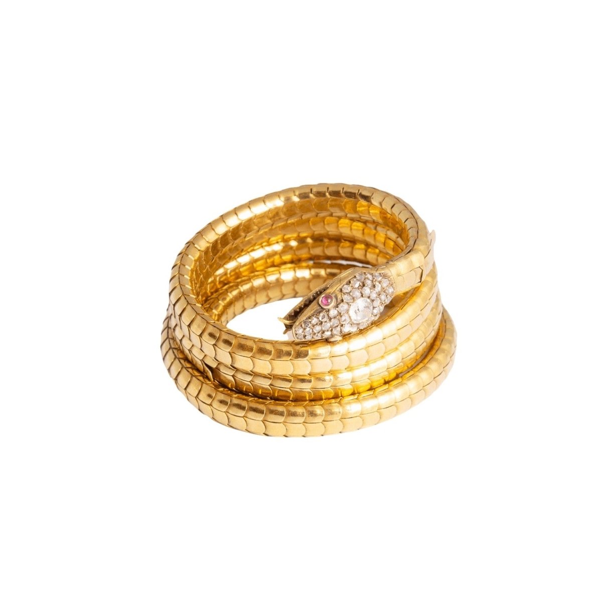 Bracelet serpent en or, rubis et diamants - Castafiore