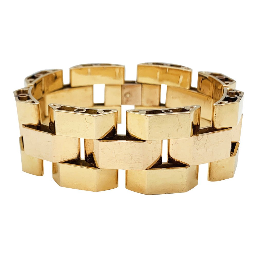 Bracelet Tank en or jaune et or rose - Castafiore