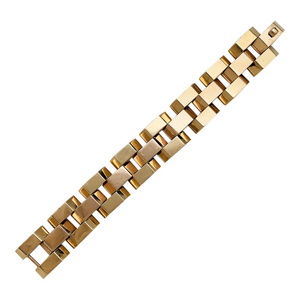 Bracelet Tank en or jaune et or rose - Castafiore