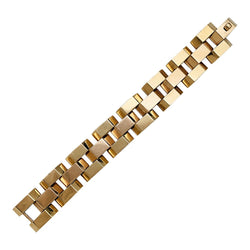 Bracelet Tank en or jaune et or rose - Castafiore