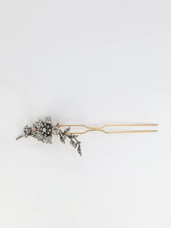 Broche ancienne trembleuse en or, argent et diamants - Castafiore
