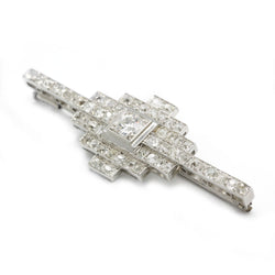Broche Art-Déco - Or, Platine & diamants - Castafiore