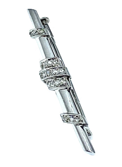 Broche barette en platine et diamants, vers 1900 - Castafiore