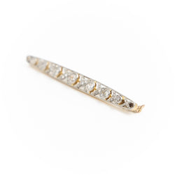Broche Barrette Art déco en 2 ors et diamants - Castafiore
