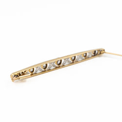 Broche Barrette Art déco en 2 ors et diamants - Castafiore