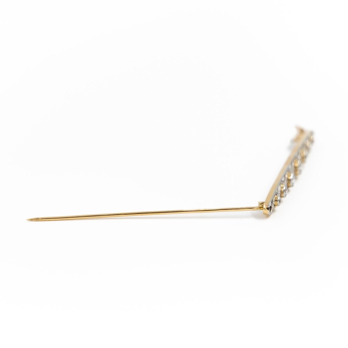 Broche Barrette Art déco en 2 ors et diamants - Castafiore