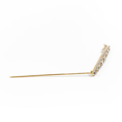 Broche Barrette Art déco en 2 ors et diamants - Castafiore