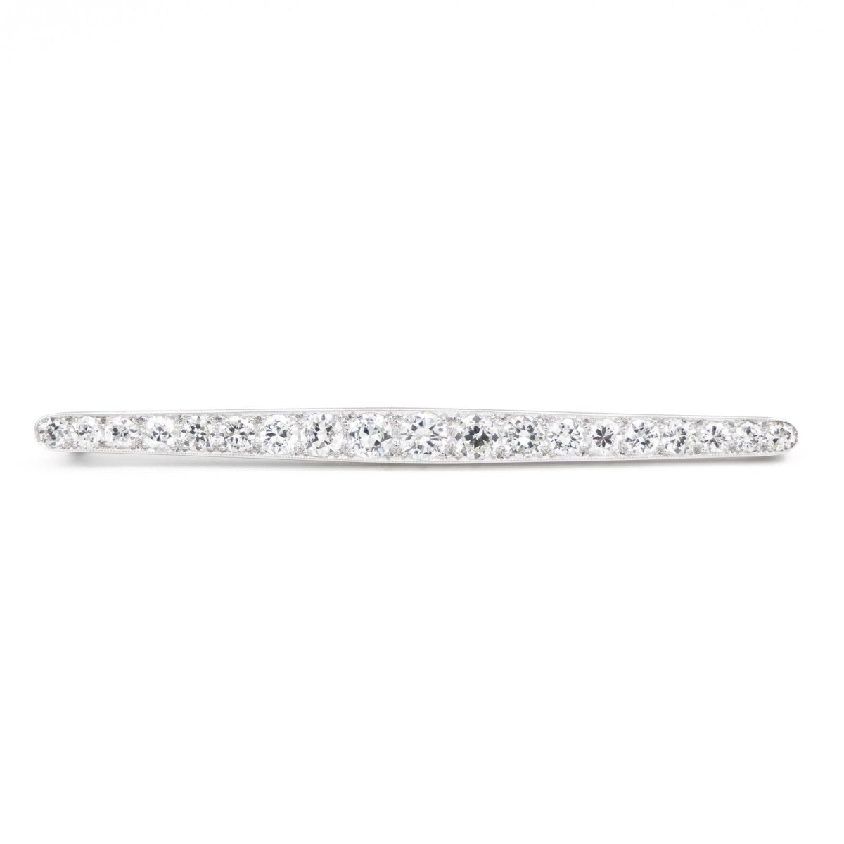Broche Barrette Art déco en or blanc et diamant - Castafiore