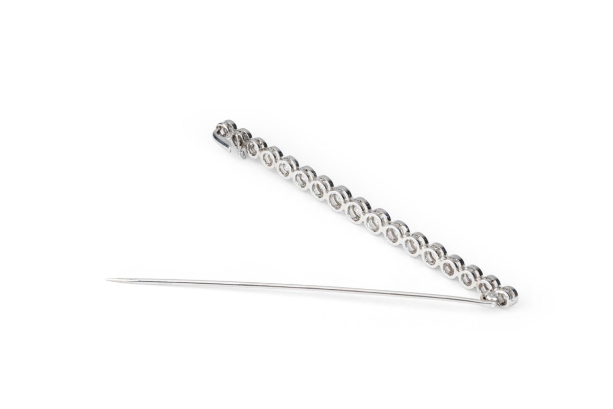 Broche Barrette en or blanc et diamants - Castafiore