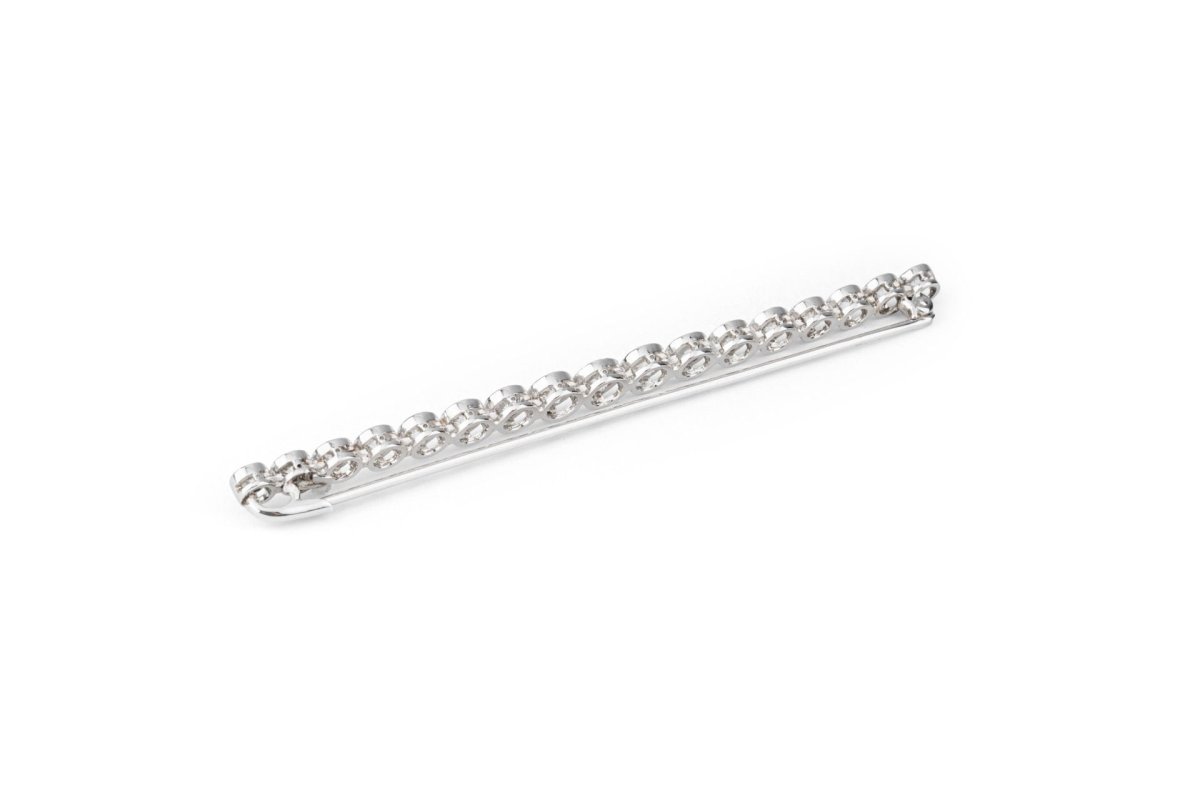 Broche Barrette en or blanc et diamants - Castafiore