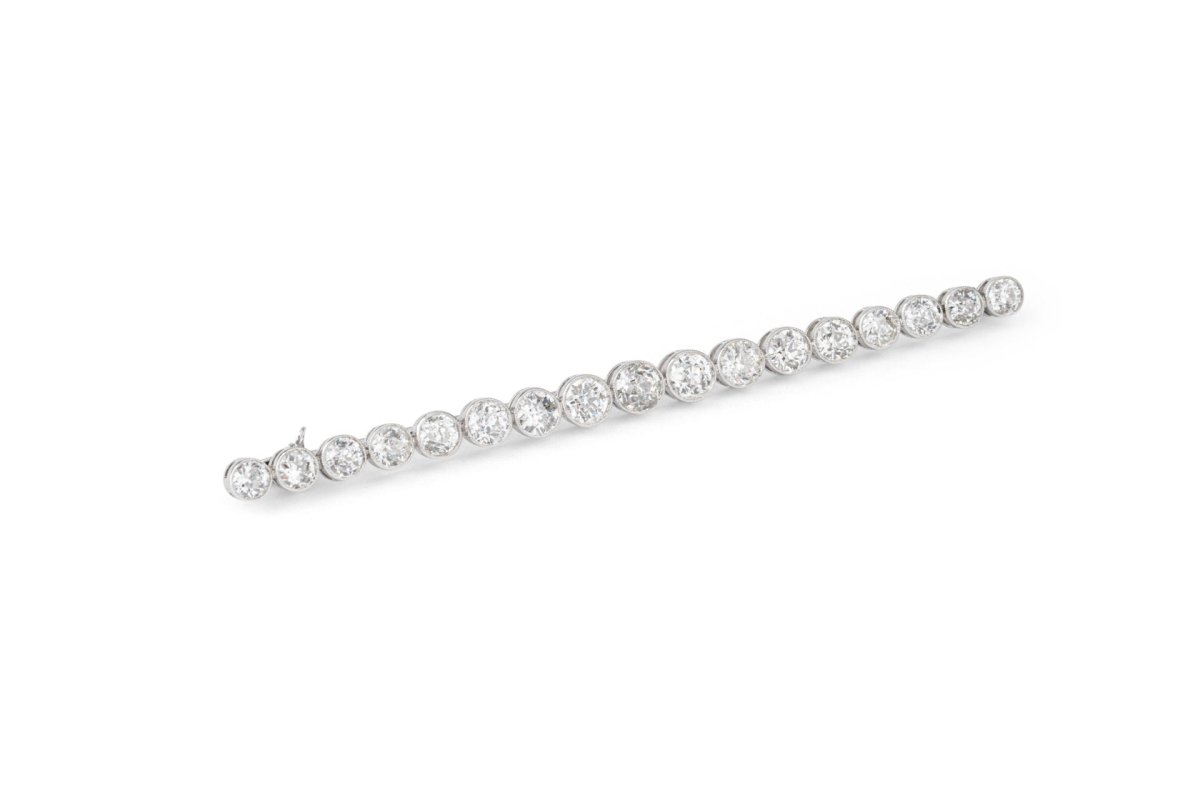 Broche Barrette en or blanc et diamants - Castafiore