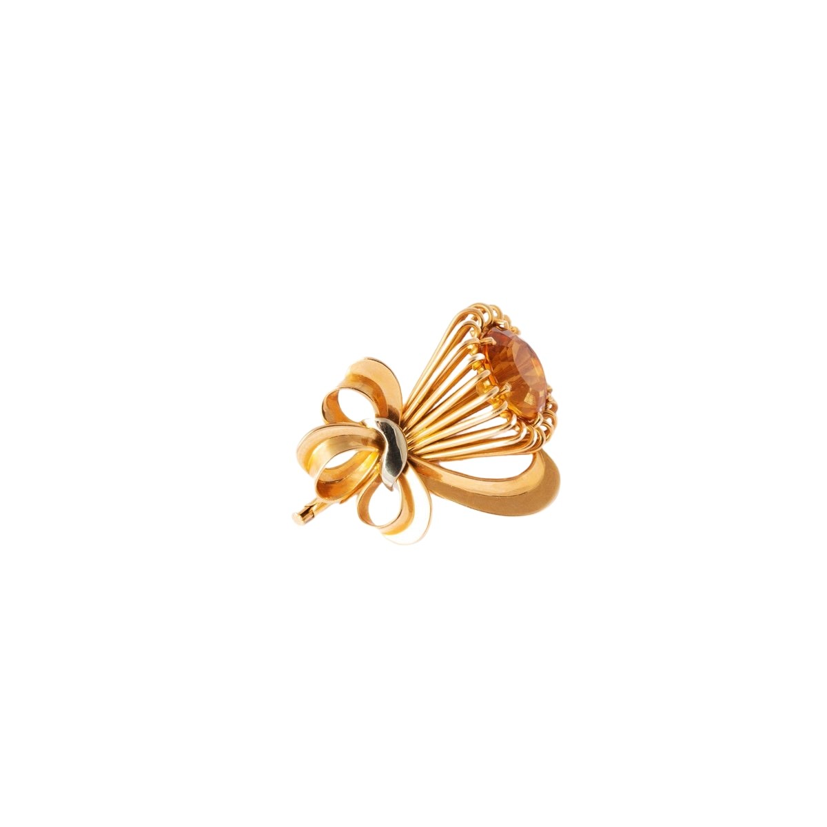 Broche "Bouquet" en or jaune et citrine - Castafiore