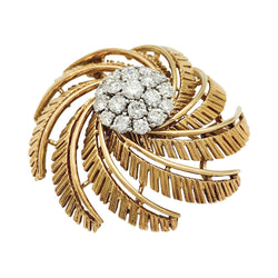 Broche Cartier en or jaune et diamants - Castafiore