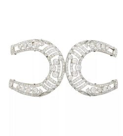 Broche "Fers à Cheval" en platine et diamants - Castafiore