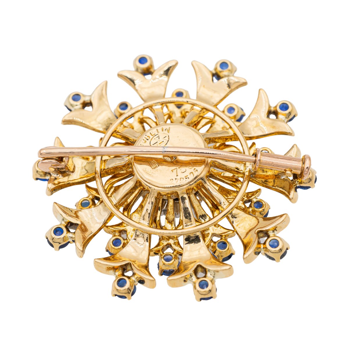 Broche Fleur en or jaune et diamants - Castafiore
