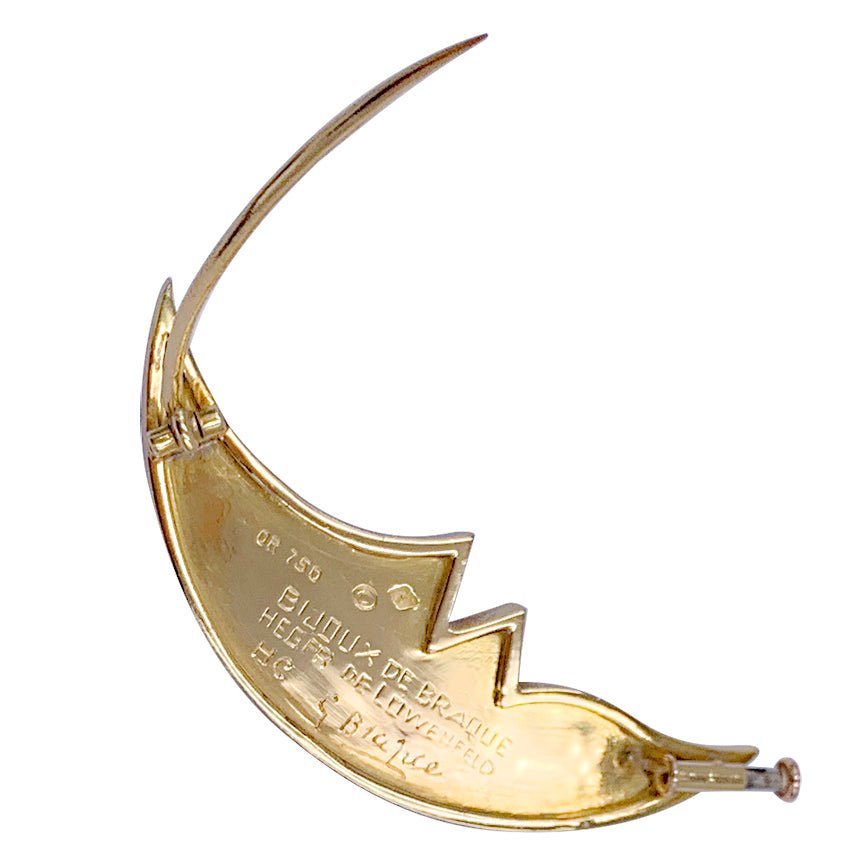Broche G.Braque, "Croissant de Lune", or jaune - Castafiore