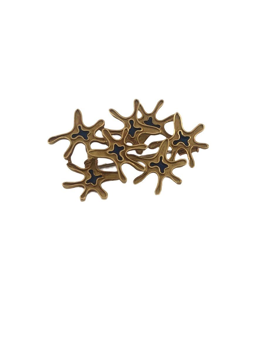 Broche HERMÈS en or jaune et émail - Castafiore