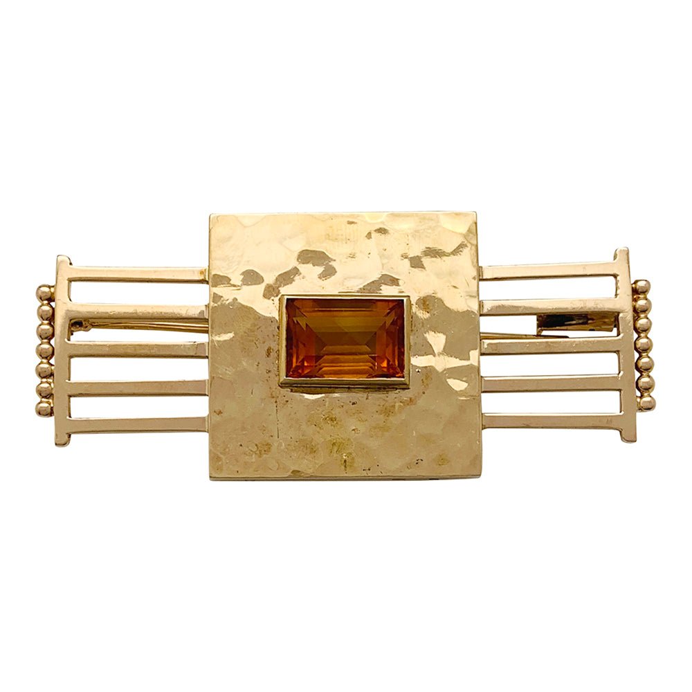 Broche Jean Desprès en or rose et citrine - Castafiore