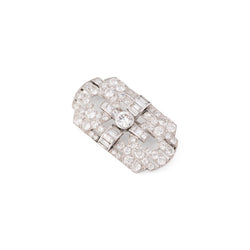 Broche "plaque" Art Déco en platine et diamants - Castafiore