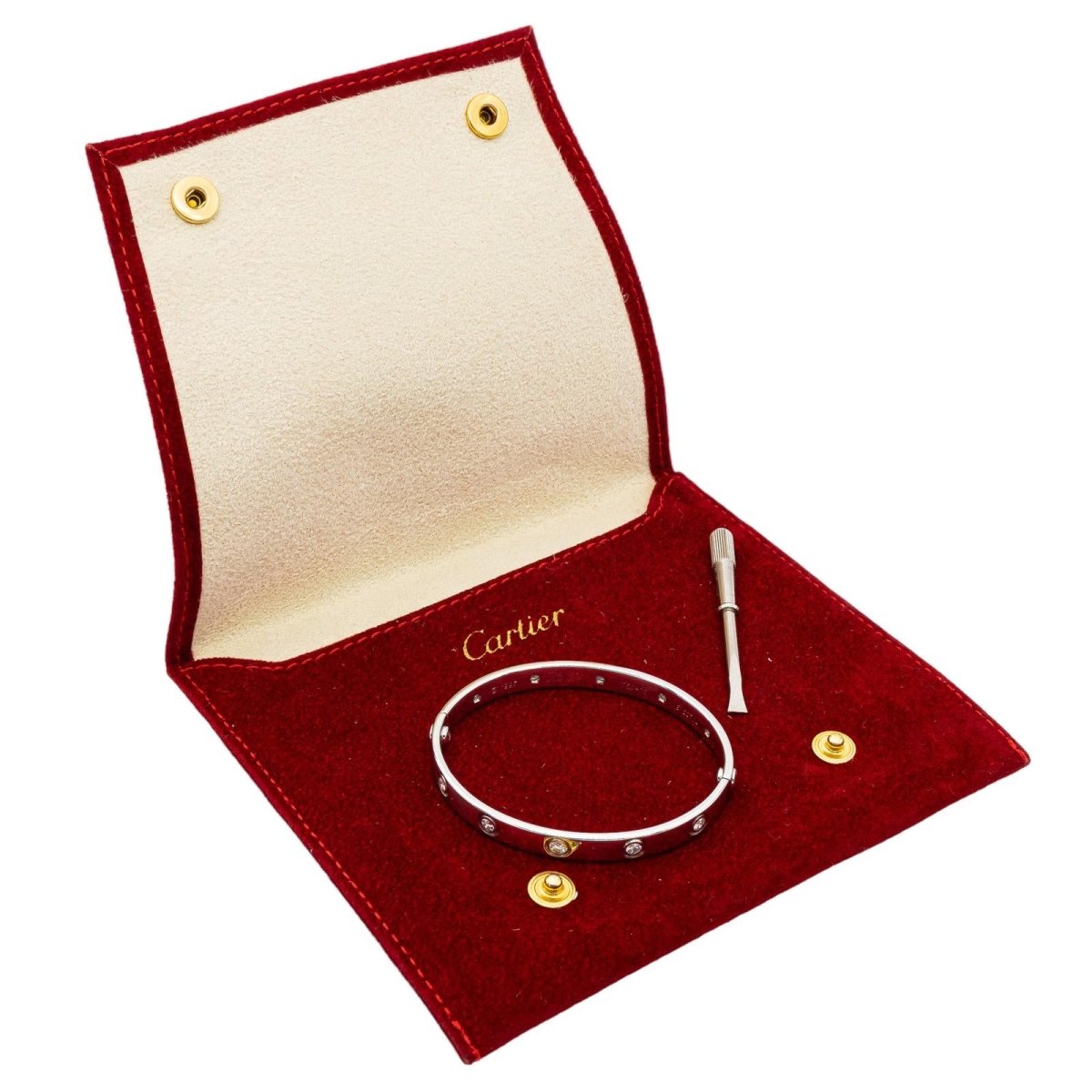 Cartier Bracelet Jonc Love Or blanc Diamant - Castafiore