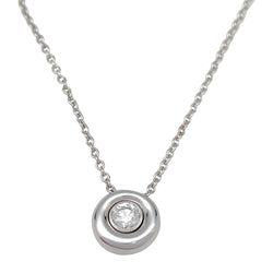 Chaîne et pendentif Chaumet modèle "Anneau" en or blanc, diamant - Castafiore
