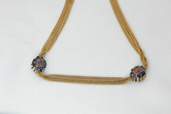 Collier ancien - Chaîne giletière en or, émail et rubis - Castafiore