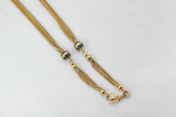 Collier ancien - Chaîne giletière en or, émail et rubis - Castafiore