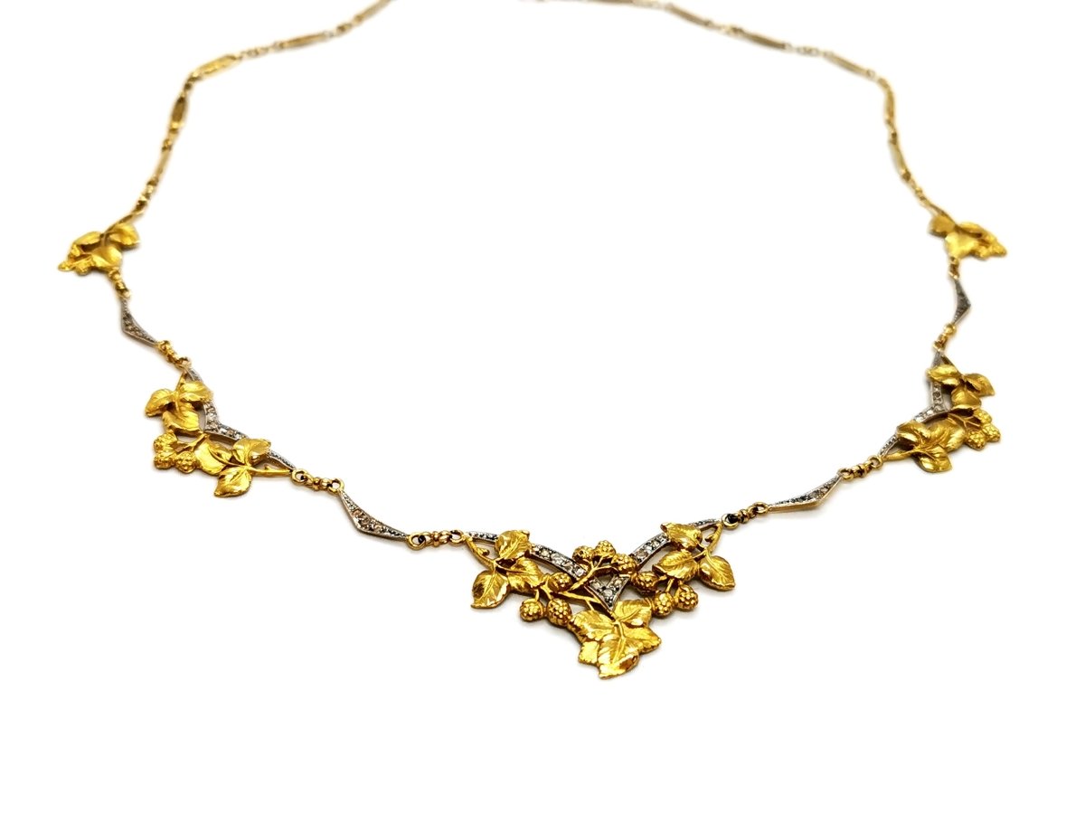 Collier Art déco Or jaune Diamant - Castafiore