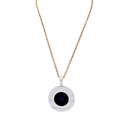 Collier BULGARI "Bulgari Bulgari" en or jaune, acier et onyx - Castafiore