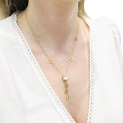 Collier Bulgari, "BZERO1", or rose, céramique blanche et diamants. - Castafiore