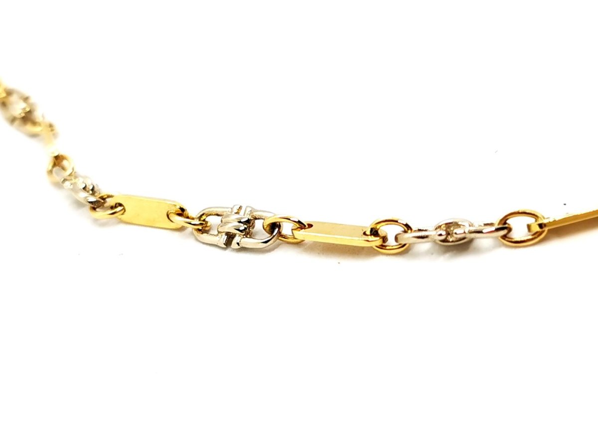 Collier Chaîne maille fantaisie en 2 ors - Castafiore