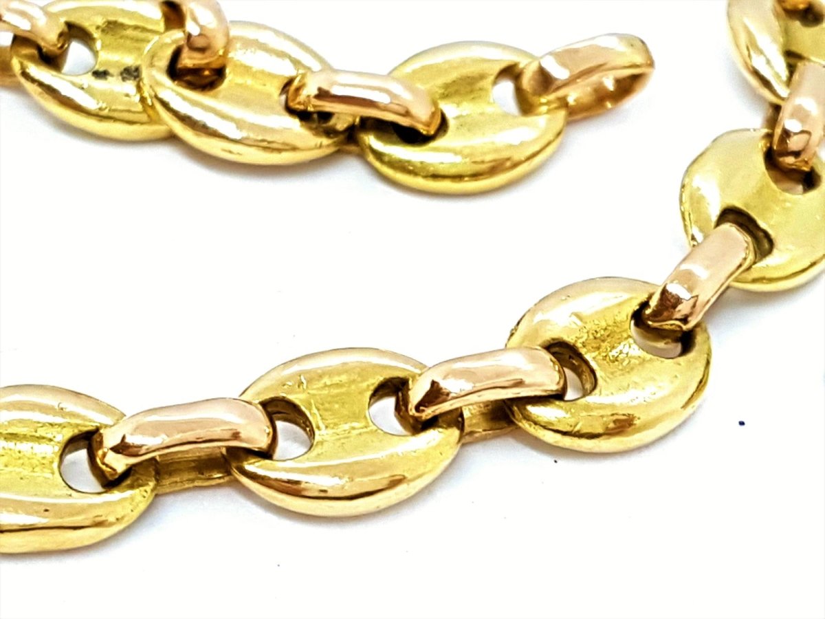 Collier Chaîne maille grain de café en 2 ors - Castafiore