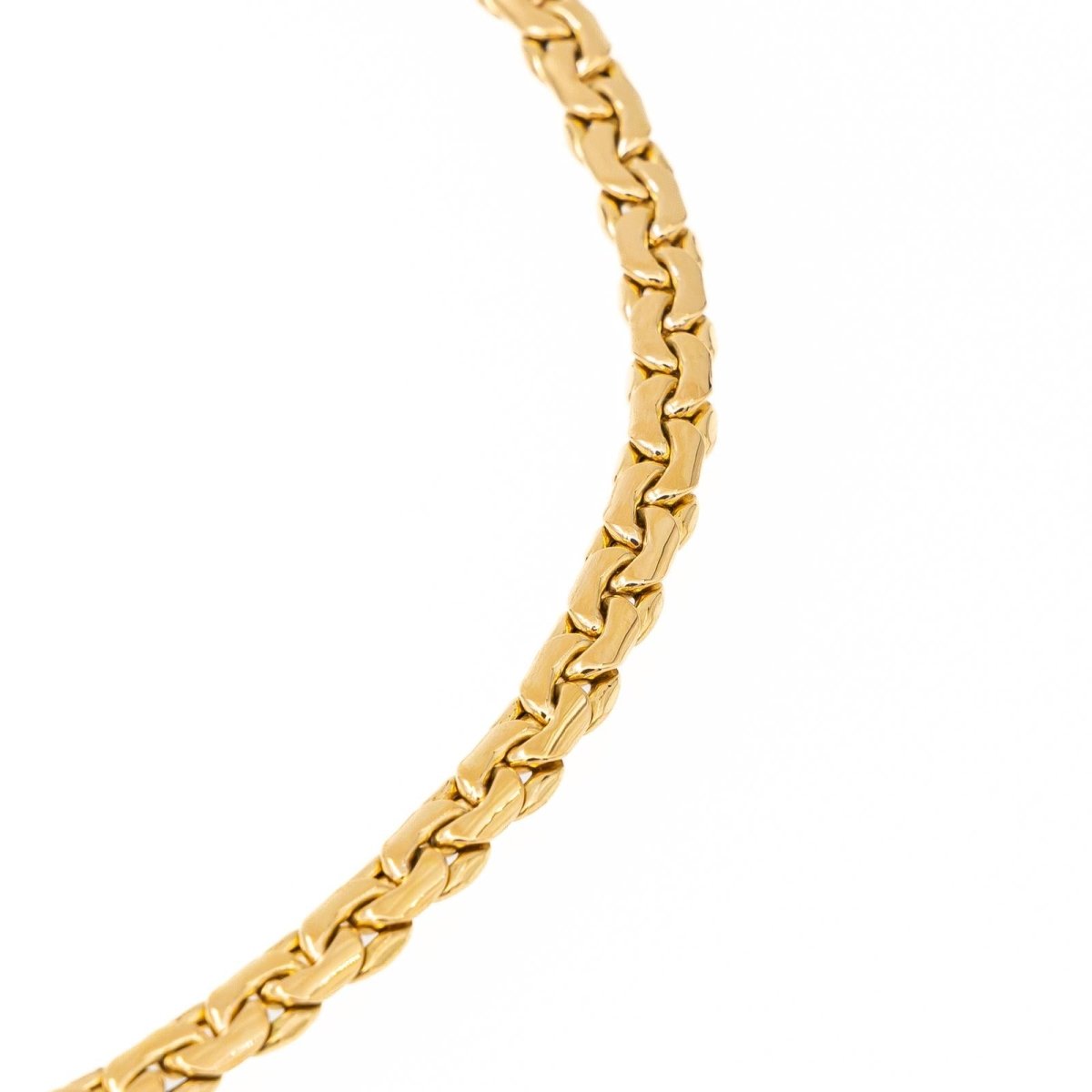 Collier Chaîne maille haricot en or jaune - Castafiore