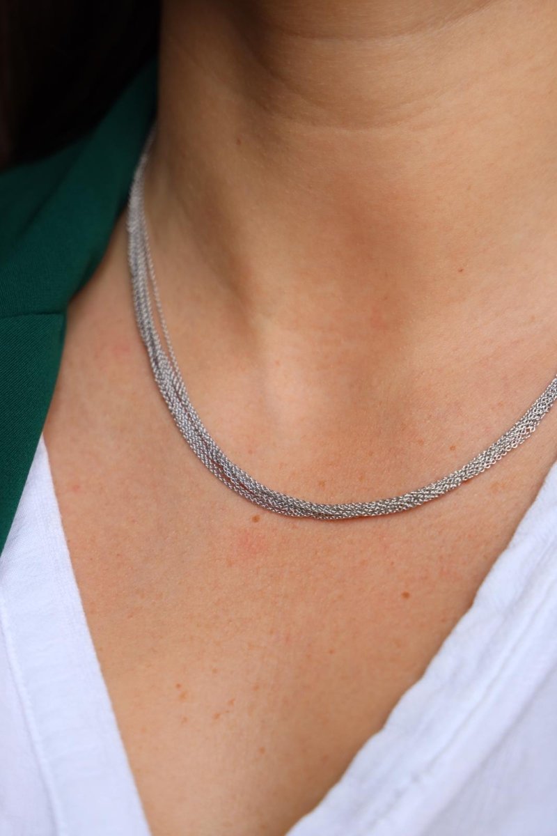 Collier Chaîne multiple en or blanc - Castafiore