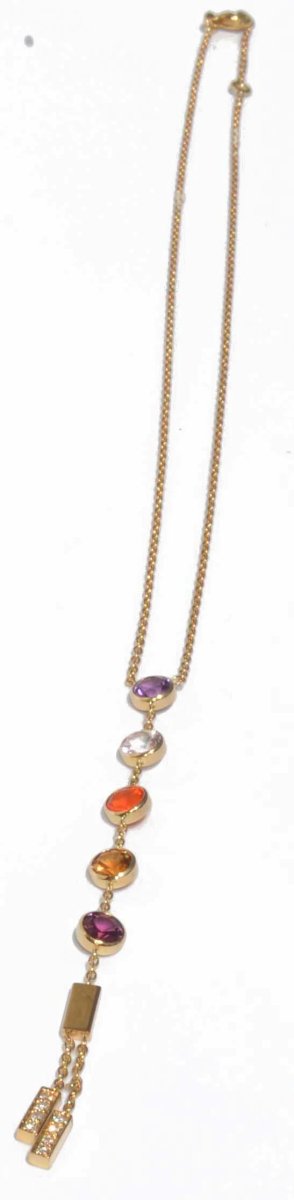 Collier CHAUMET "Amour" en or jaune et pierres fines - Castafiore