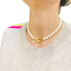 Collier de perles Dinh Van, "Menottes R15", en or jaune - Castafiore