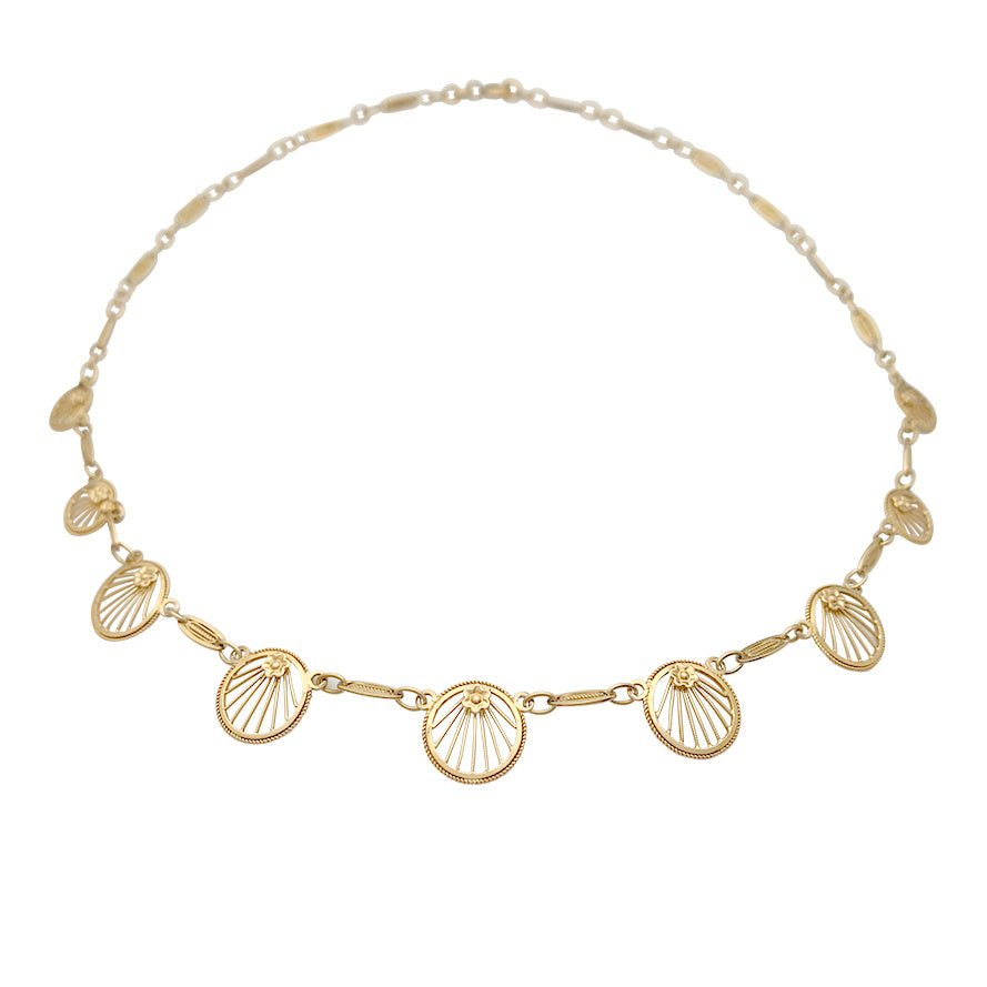 Collier draperie or jaune filigrane - Castafiore