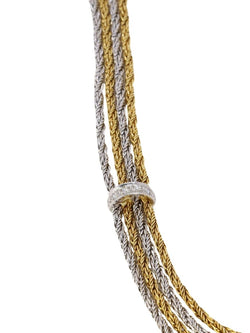 Collier Draperie quatre rangs en or jaune, or blanc et diamants - Castafiore