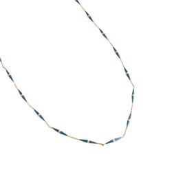 Collier en or jaune 18 carats et en émail bleu, circa 1900 - Castafiore