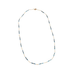 Collier en or jaune 18 carats et en émail bleu, circa 1900 - Castafiore